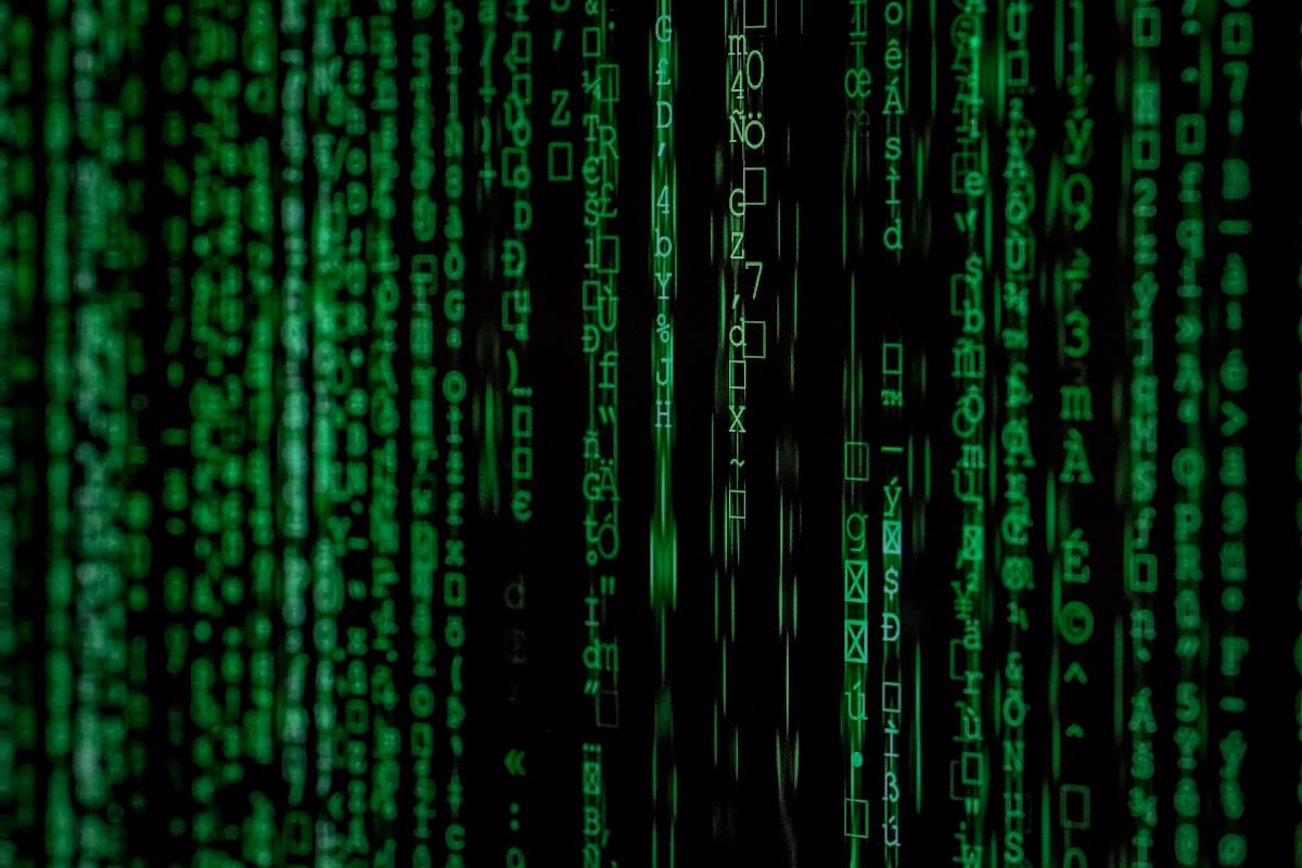 Computer screen with data and numbers
